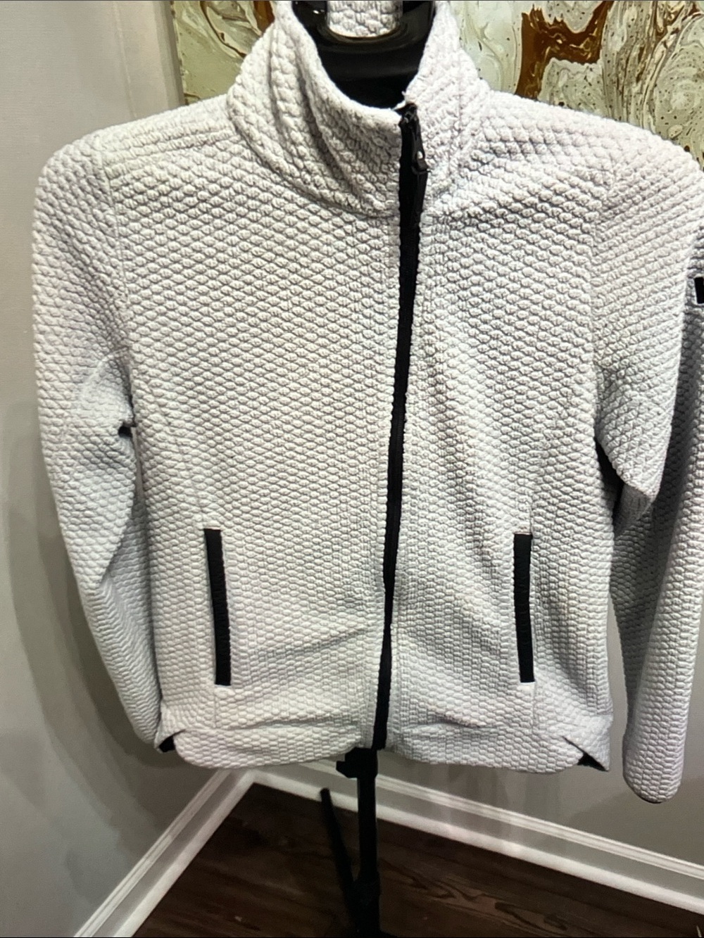 Helly Hansen White Textured Zip-Up Teddy Jacket